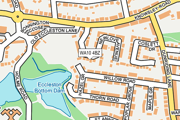 WA10 4BZ map - OS OpenMap – Local (Ordnance Survey) WA10 4BZ map - OS OpenMap – Local (Ordnance Survey)