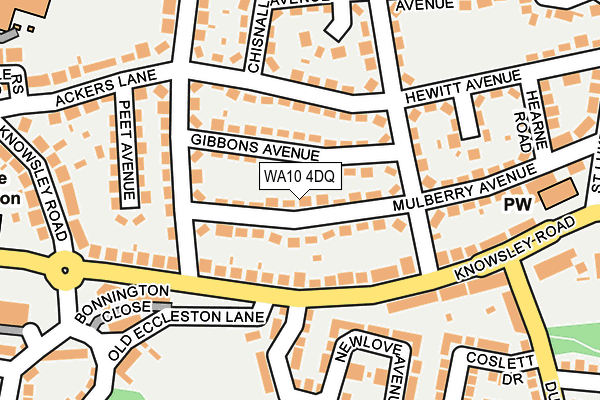 WA10 4DQ map - OS OpenMap – Local (Ordnance Survey) WA10 4DQ map - OS OpenMap – Local (Ordnance Survey)