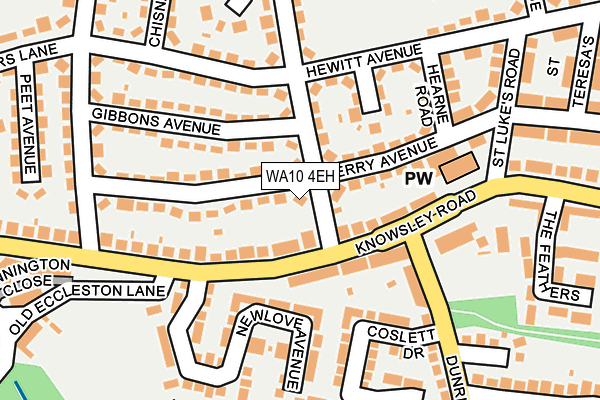 WA10 4EH map - OS OpenMap – Local (Ordnance Survey) WA10 4EH map - OS OpenMap – Local (Ordnance Survey)