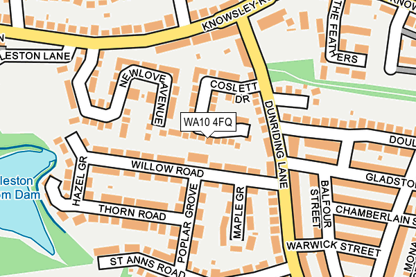 WA10 4FQ map - OS OpenMap – Local (Ordnance Survey) WA10 4FQ map - OS OpenMap – Local (Ordnance Survey)
