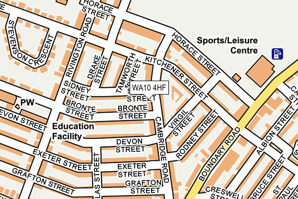 WA10 4HF map - OS OpenMap – Local (Ordnance Survey) WA10 4HF map - OS OpenMap – Local (Ordnance Survey)