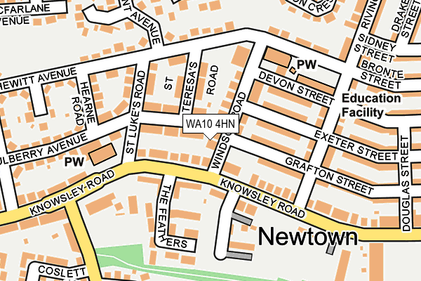 WA10 4HN map - OS OpenMap – Local (Ordnance Survey) WA10 4HN map - OS OpenMap – Local (Ordnance Survey)