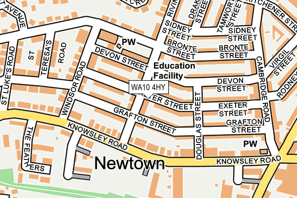 WA10 4HY map - OS OpenMap – Local (Ordnance Survey)