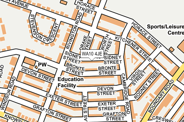 WA10 4JE map - OS OpenMap – Local (Ordnance Survey) WA10 4JE map - OS OpenMap – Local (Ordnance Survey)