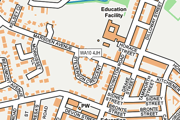 WA10 4JH map - OS OpenMap – Local (Ordnance Survey) WA10 4JH map - OS OpenMap – Local (Ordnance Survey)