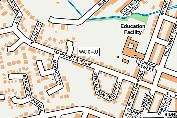 WA10 4JJ map - OS OpenMap – Local (Ordnance Survey) WA10 4JJ map - OS OpenMap – Local (Ordnance Survey)