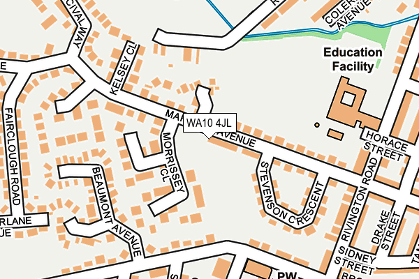 WA10 4JL map - OS OpenMap – Local (Ordnance Survey) WA10 4JL map - OS OpenMap – Local (Ordnance Survey)
