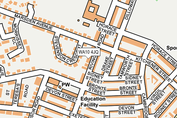 WA10 4JQ map - OS OpenMap – Local (Ordnance Survey) WA10 4JQ map - OS OpenMap – Local (Ordnance Survey)
