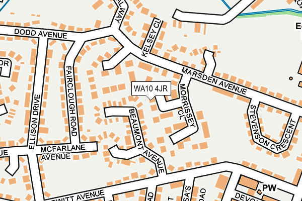 WA10 4JR map - OS OpenMap – Local (Ordnance Survey) WA10 4JR map - OS OpenMap – Local (Ordnance Survey)