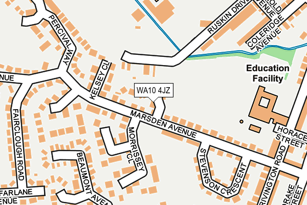 WA10 4JZ map - OS OpenMap – Local (Ordnance Survey) WA10 4JZ map - OS OpenMap – Local (Ordnance Survey)