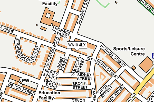 WA10 4LX map - OS OpenMap – Local (Ordnance Survey) WA10 4LX map - OS OpenMap – Local (Ordnance Survey)