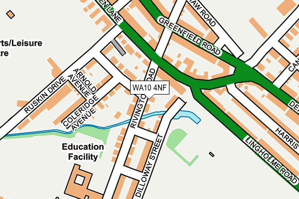 WA10 4NF map - OS OpenMap – Local (Ordnance Survey) WA10 4NF map - OS OpenMap – Local (Ordnance Survey)