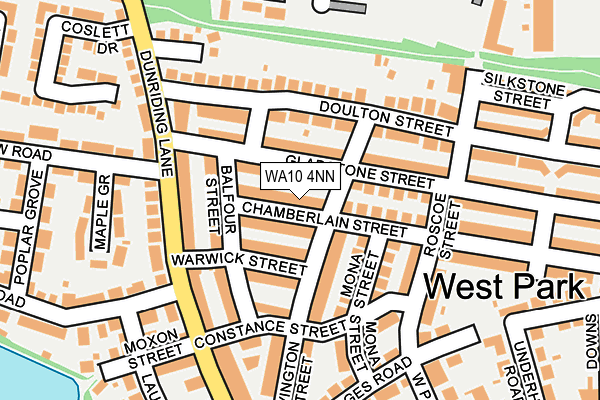 WA10 4NN map - OS OpenMap – Local (Ordnance Survey) WA10 4NN map - OS OpenMap – Local (Ordnance Survey)