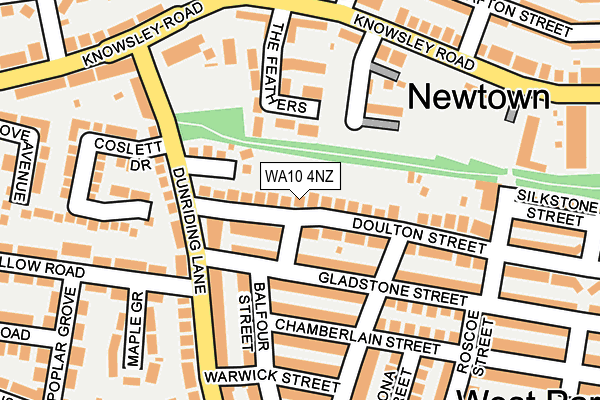 WA10 4NZ map - OS OpenMap – Local (Ordnance Survey) WA10 4NZ map - OS OpenMap – Local (Ordnance Survey)