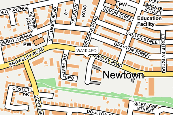 WA10 4PQ map - OS OpenMap – Local (Ordnance Survey) WA10 4PQ map - OS OpenMap – Local (Ordnance Survey)