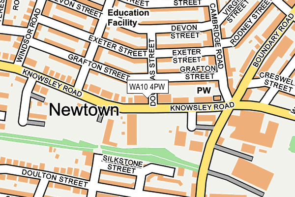 WA10 4PW map - OS OpenMap – Local (Ordnance Survey) WA10 4PW map - OS OpenMap – Local (Ordnance Survey)
