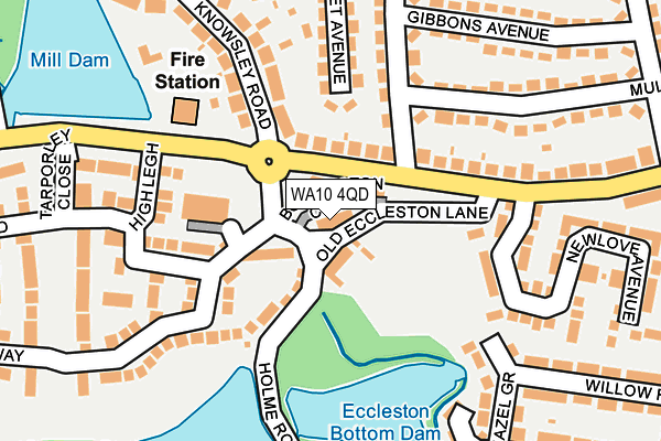 WA10 4QD map - OS OpenMap – Local (Ordnance Survey)
