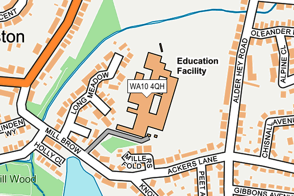 WA10 4QH map - OS OpenMap – Local (Ordnance Survey) WA10 4QH map - OS OpenMap – Local (Ordnance Survey)