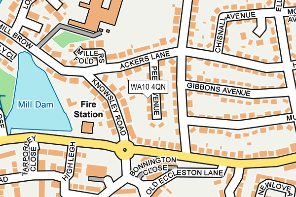 WA10 4QN map - OS OpenMap – Local (Ordnance Survey) WA10 4QN map - OS OpenMap – Local (Ordnance Survey)