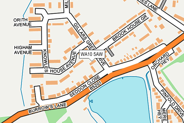 WA10 5AW map - OS OpenMap – Local (Ordnance Survey) WA10 5AW map - OS OpenMap – Local (Ordnance Survey)