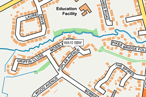 WA10 5BW map - OS OpenMap – Local (Ordnance Survey) WA10 5BW map - OS OpenMap – Local (Ordnance Survey)