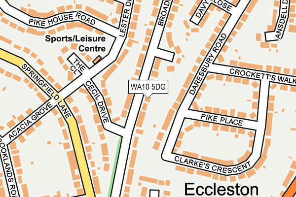 WA10 5DG map - OS OpenMap – Local (Ordnance Survey) WA10 5DG map - OS OpenMap – Local (Ordnance Survey)