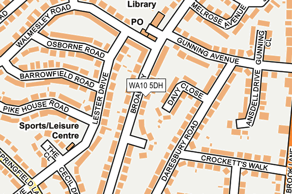 WA10 5DH map - OS OpenMap – Local (Ordnance Survey) WA10 5DH map - OS OpenMap – Local (Ordnance Survey)
