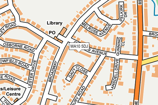 WA10 5DJ map - OS OpenMap – Local (Ordnance Survey) WA10 5DJ map - OS OpenMap – Local (Ordnance Survey)