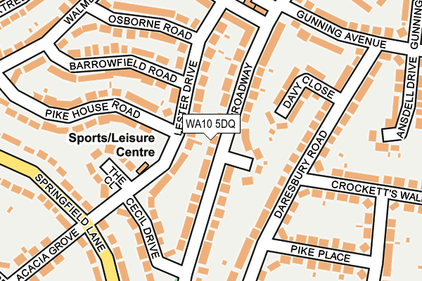 WA10 5DQ map - OS OpenMap – Local (Ordnance Survey) WA10 5DQ map - OS OpenMap – Local (Ordnance Survey)