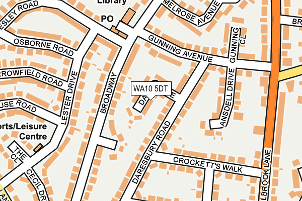 WA10 5DT map - OS OpenMap – Local (Ordnance Survey) WA10 5DT map - OS OpenMap – Local (Ordnance Survey)