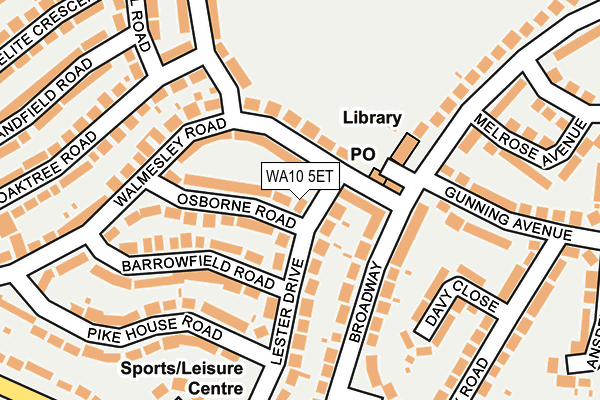WA10 5ET map - OS OpenMap – Local (Ordnance Survey) WA10 5ET map - OS OpenMap – Local (Ordnance Survey)