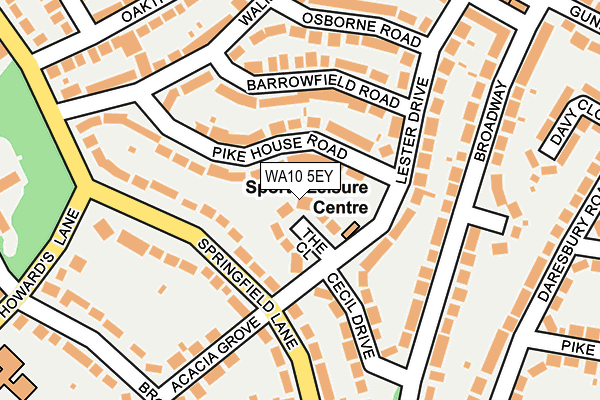 WA10 5EY map - OS OpenMap – Local (Ordnance Survey) WA10 5EY map - OS OpenMap – Local (Ordnance Survey)