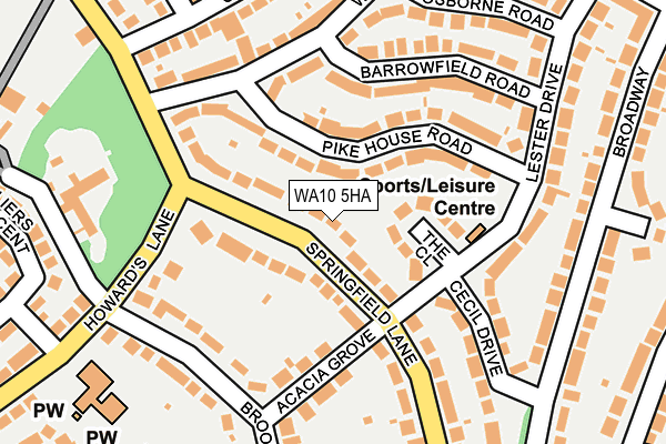 WA10 5HA map - OS OpenMap – Local (Ordnance Survey) WA10 5HA map - OS OpenMap – Local (Ordnance Survey)