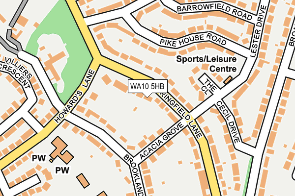 WA10 5HB map - OS OpenMap – Local (Ordnance Survey)