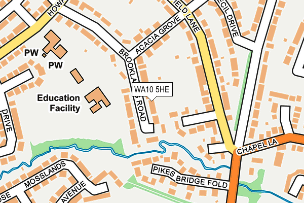 WA10 5HE map - OS OpenMap – Local (Ordnance Survey) WA10 5HE map - OS OpenMap – Local (Ordnance Survey)