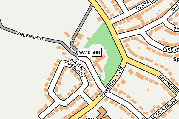 WA10 5HH map - OS OpenMap – Local (Ordnance Survey) WA10 5HH map - OS OpenMap – Local (Ordnance Survey)