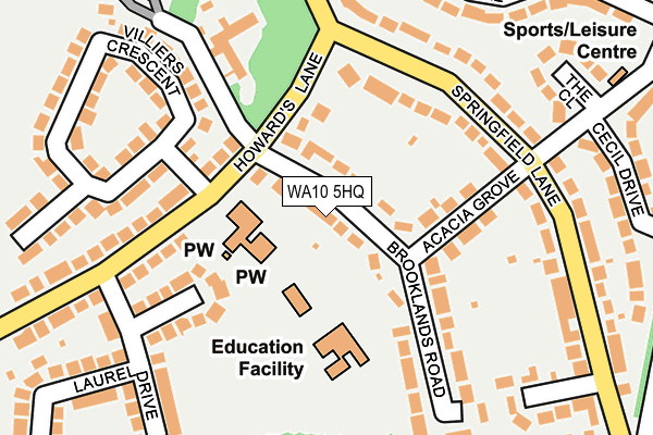 WA10 5HQ map - OS OpenMap – Local (Ordnance Survey)