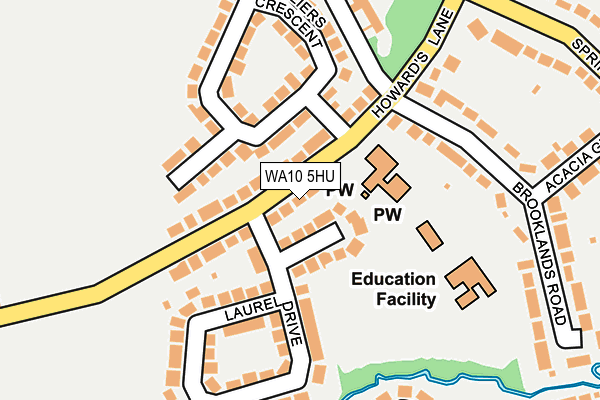 WA10 5HU map - OS OpenMap – Local (Ordnance Survey) WA10 5HU map - OS OpenMap – Local (Ordnance Survey)