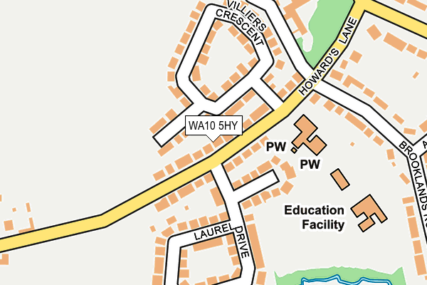 WA10 5HY map - OS OpenMap – Local (Ordnance Survey) WA10 5HY map - OS OpenMap – Local (Ordnance Survey)
