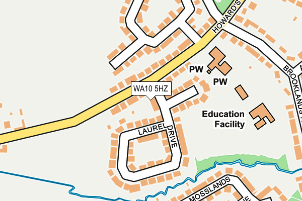 WA10 5HZ map - OS OpenMap – Local (Ordnance Survey) WA10 5HZ map - OS OpenMap – Local (Ordnance Survey)