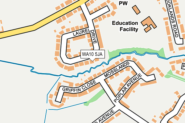 WA10 5JA map - OS OpenMap – Local (Ordnance Survey) WA10 5JA map - OS OpenMap – Local (Ordnance Survey)