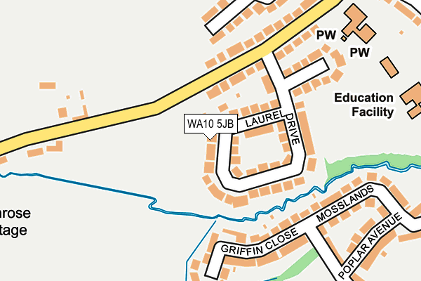 WA10 5JB map - OS OpenMap – Local (Ordnance Survey) WA10 5JB map - OS OpenMap – Local (Ordnance Survey)
