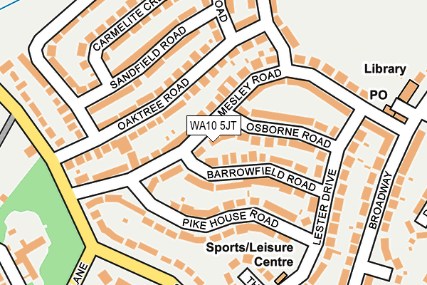 WA10 5JT map - OS OpenMap – Local (Ordnance Survey) WA10 5JT map - OS OpenMap – Local (Ordnance Survey)