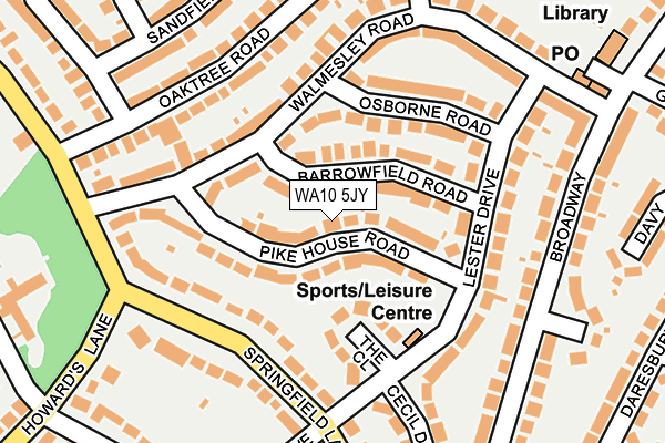 WA10 5JY map - OS OpenMap – Local (Ordnance Survey) WA10 5JY map - OS OpenMap – Local (Ordnance Survey)