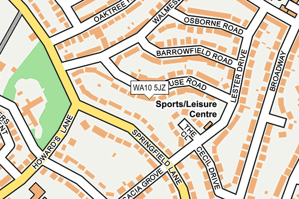 WA10 5JZ map - OS OpenMap – Local (Ordnance Survey) WA10 5JZ map - OS OpenMap – Local (Ordnance Survey)