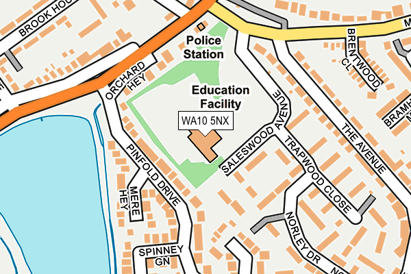 WA10 5NX map - OS OpenMap – Local (Ordnance Survey) WA10 5NX map - OS OpenMap – Local (Ordnance Survey)