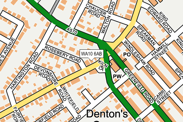 WA10 6AB map - OS OpenMap – Local (Ordnance Survey) WA10 6AB map - OS OpenMap – Local (Ordnance Survey)