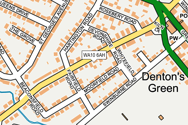 WA10 6AH map - OS OpenMap – Local (Ordnance Survey) WA10 6AH map - OS OpenMap – Local (Ordnance Survey)