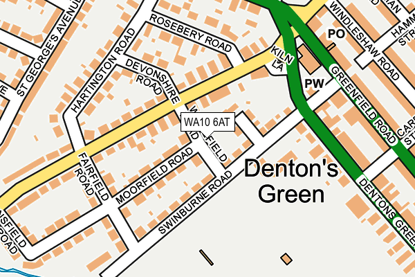 WA10 6AT map - OS OpenMap – Local (Ordnance Survey) WA10 6AT map - OS OpenMap – Local (Ordnance Survey)