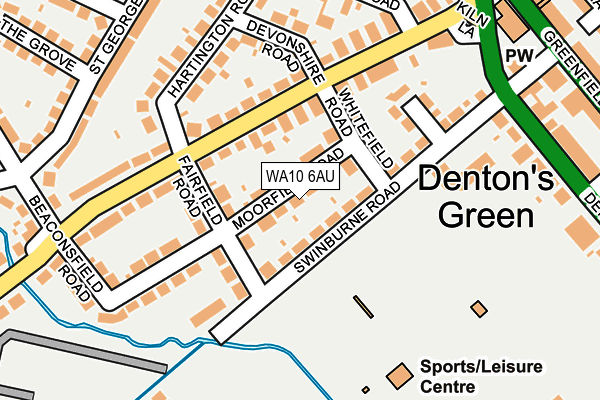 WA10 6AU map - OS OpenMap – Local (Ordnance Survey) WA10 6AU map - OS OpenMap – Local (Ordnance Survey)